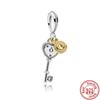 2023 Fit OriginalNew Bracelet DIY Women Jewelry New 925 Sterling Silver Bead Golden Heart-Shaped Lock Birthday Candle Charm