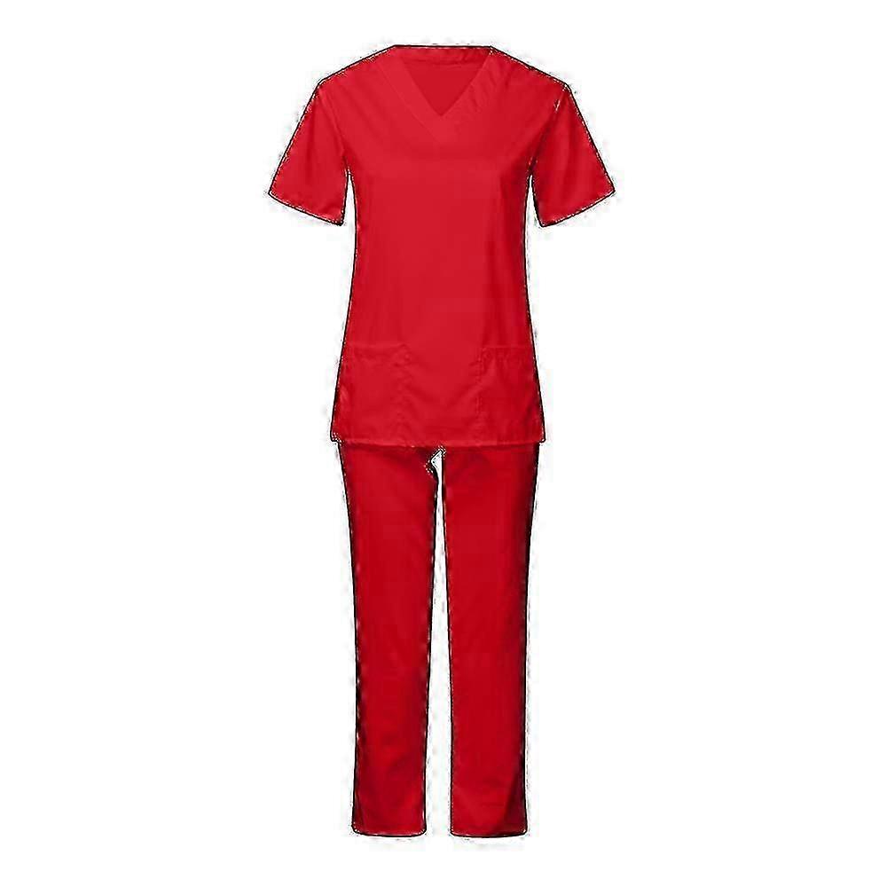 Unisex Medical Scrub Top & Pants Set for Doctor Nurse Dentist Uniform