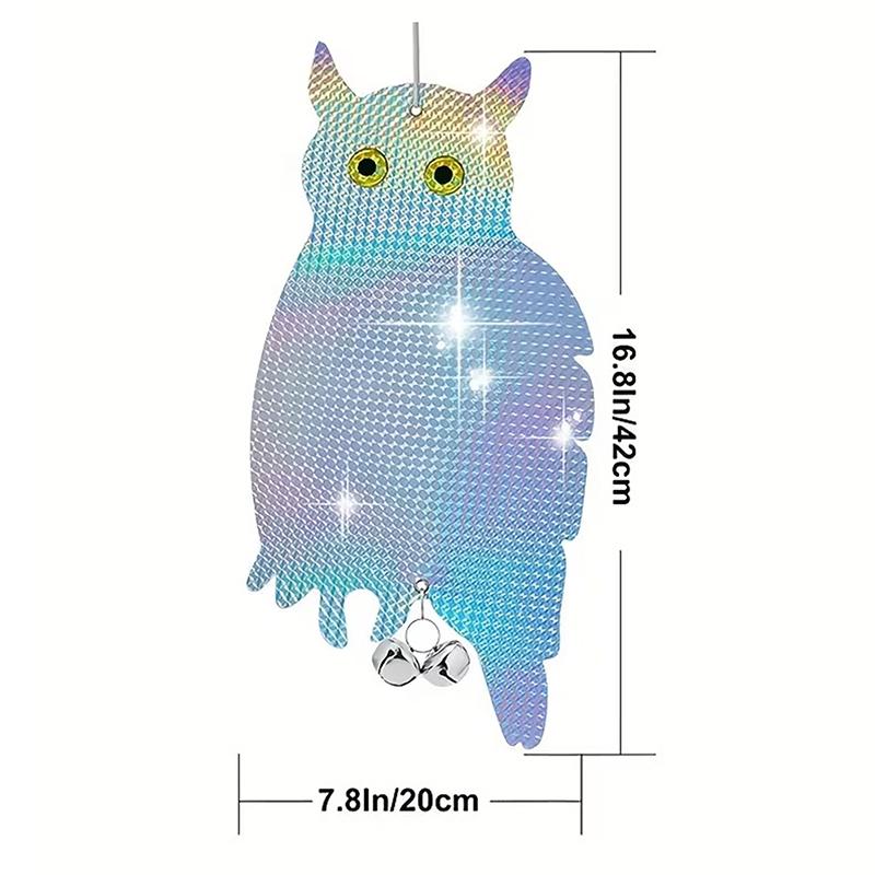 1/2/4/6Pcs Reflective Owl Fake Hawk, Plastic Hanging Reflective Bird Repeller, Outdoor And Garden Decorative Wind Chime