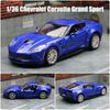 Chevrolet Corvette C7 Grand Sport Симуляция Литая модель и игрушечный автомобиль Машинка с инерционным механизмом и открывающимися дверями RMZ city 1:36 Металлических Моделей Суперкаров