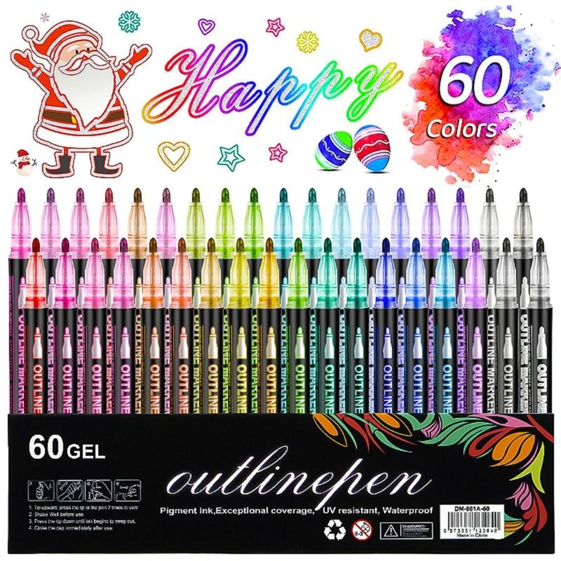 Marker Pen for Smooth Flow Glitter Gel Pen For Drawing Writing On Multiple Surfaces Fade Resistant Art Tools