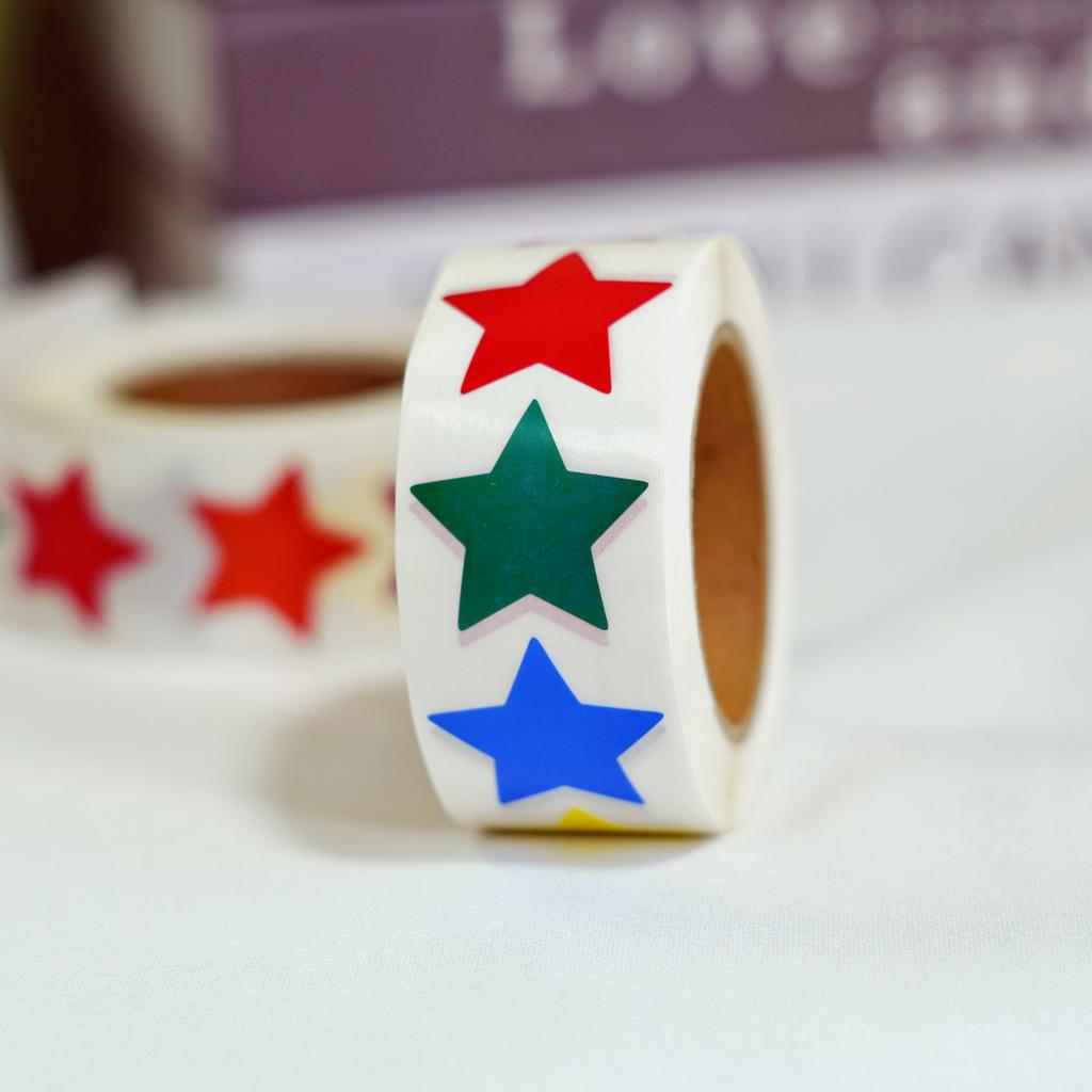 500Pcsroll Colorful Star Reward Sticker Fun Motivationsticker For School Teacher Student Stationery Stickers Kids