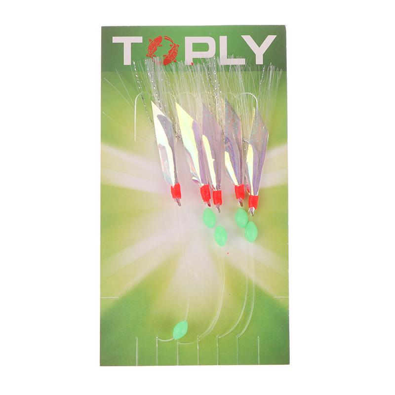 5Pcs/Pack Soft Fishing Lure Rigs Bait Jigs Lure Feather Lure Herring Bait Tool For Mackerel And Deep Sea Fishing Tackle