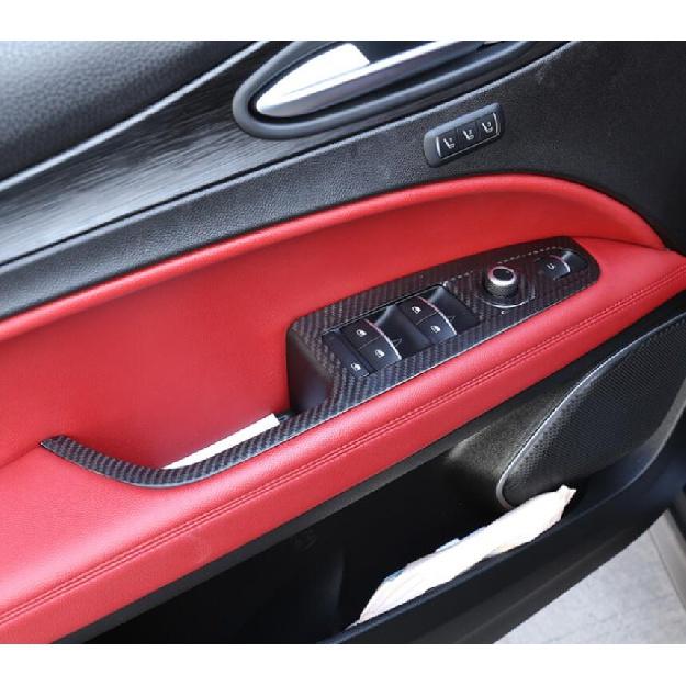 Автомобильные аксессуары для Alfa Romeo Stelvio 2017 2018 ABS углеродное волокно, кнопка подъема окна, рамка, наклейка, автомобильные товары для