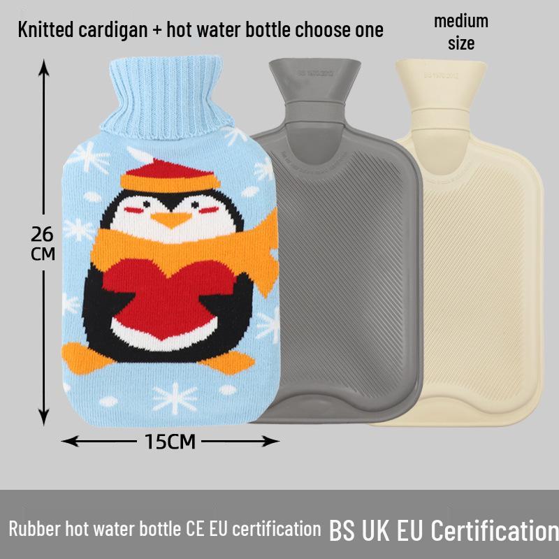 Explosion-Proof Hot Water Bottle: Rubber Design for Stomach and Feet, Long-Lasting Warmth