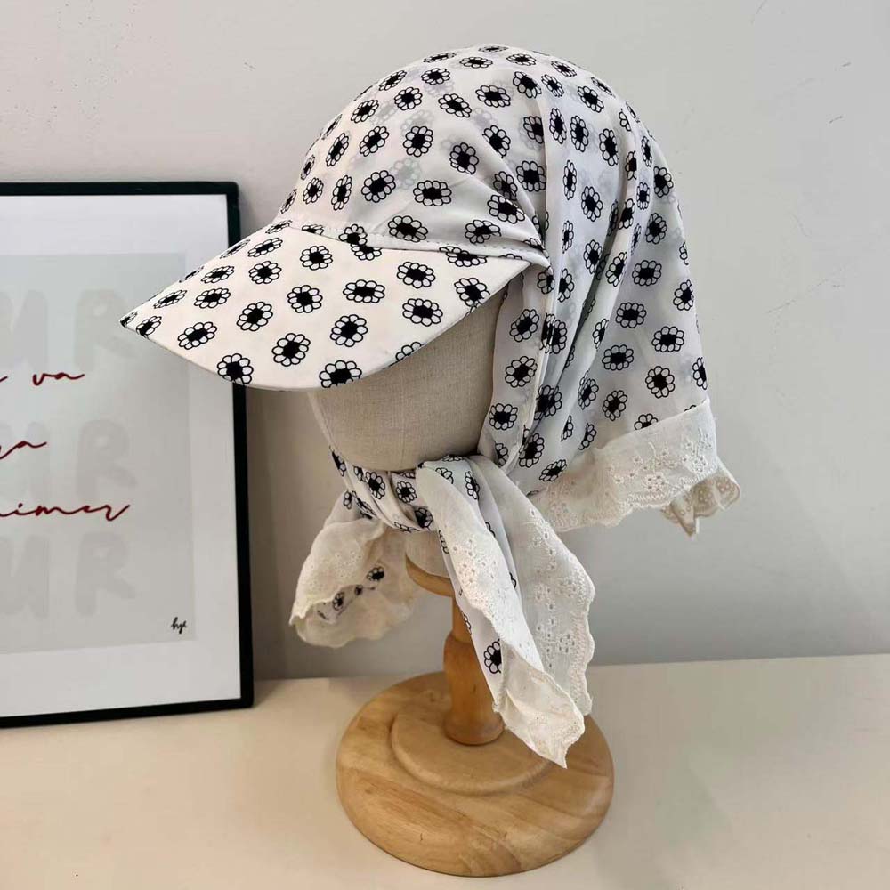Retro Scarf Peaked Cap Floral Triangle Headscarf Hat Driving Y2K Headscarf Baseball Hat Streetwear