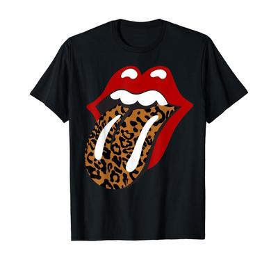 Классическая футболка Rolling Stones с леопардовым языком