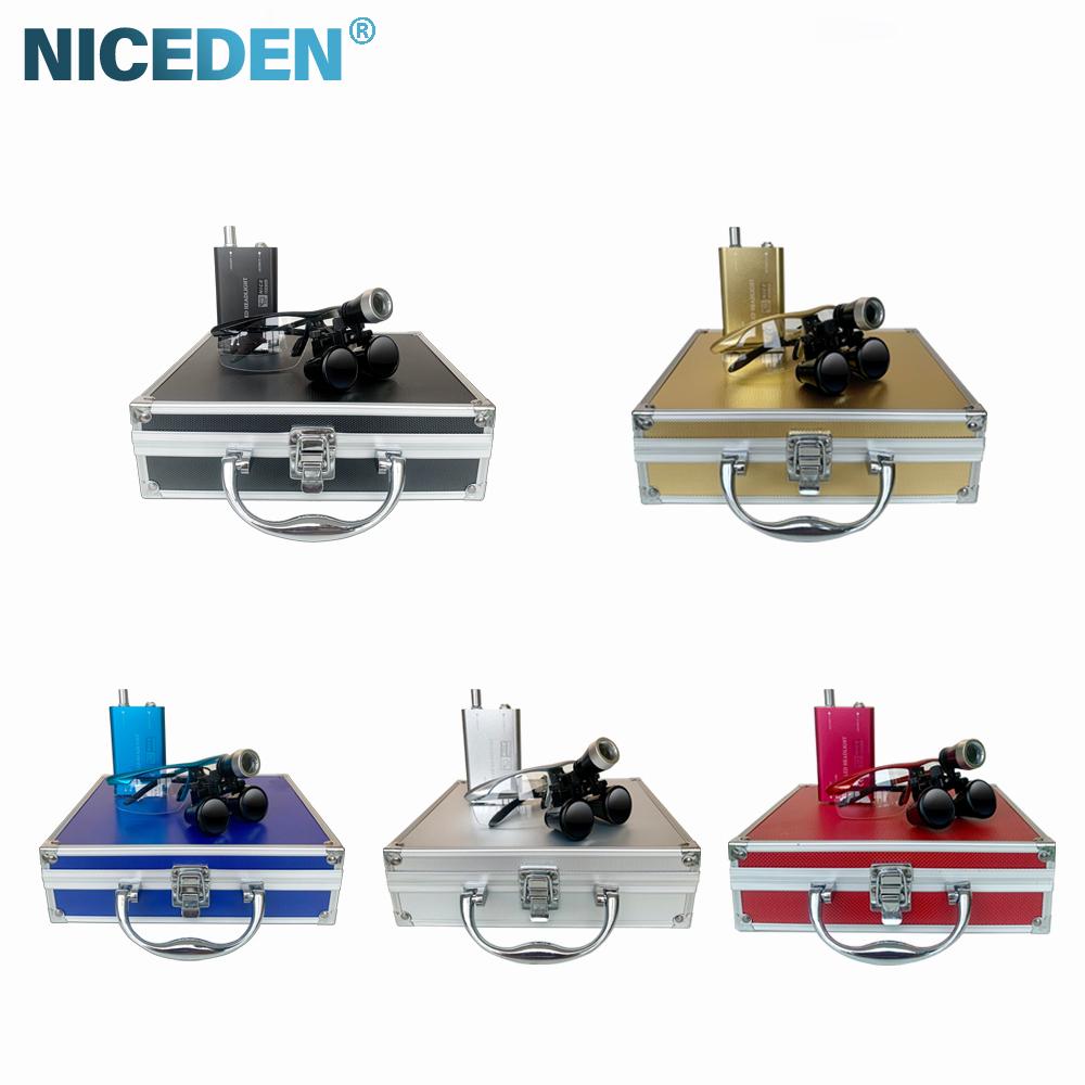 Niceden 2.5X 3.5X светодиодная стоматологическая лупа сверхлегкая бинокулярная лупа стоматологические хирургические стоматологические очки для стоматологической хирургии угол