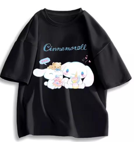 2026 New Fashion RoundNeck ShortSleeve TShirt Spring Summer Sanrio Cinnamoroll Women TShirt Cute Top Clothing
