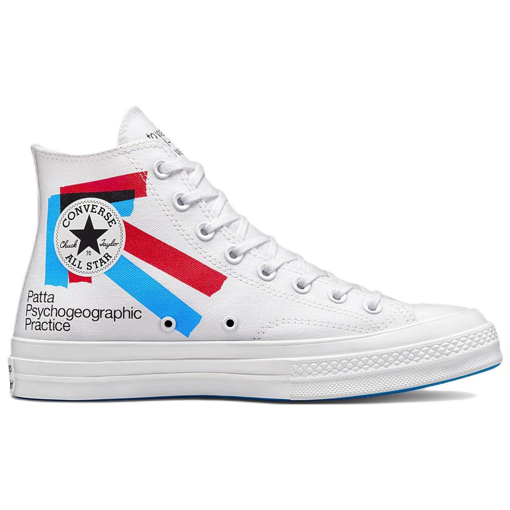 Patta x Experimental Jetset x Converse Chuck 70 High Patta Психогеографическая Практика Унисекс Кроссовки Белый Огненно-красный Дива-синий A03173C