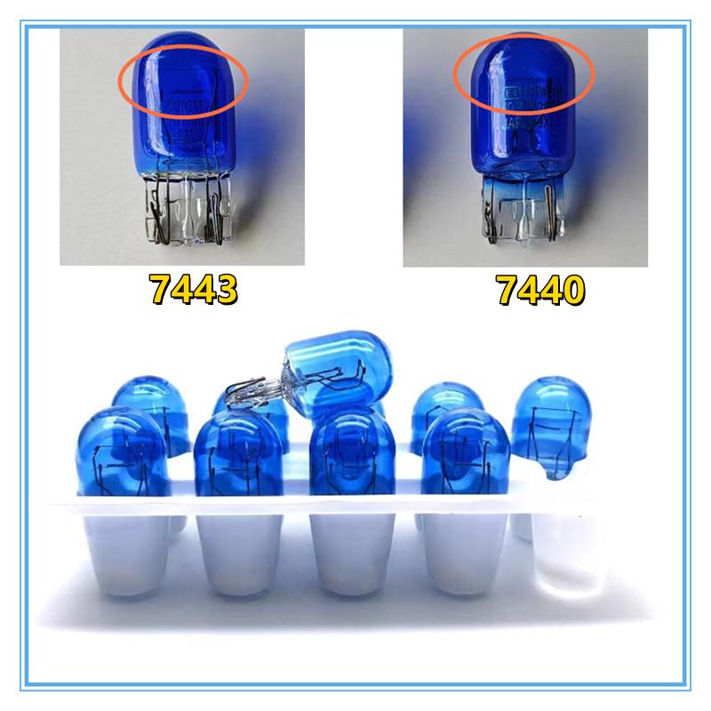 T20 7440 7443 WY21W W21W Галогенные лампы 7443 W21/5W T20 Супер яркий фонарь заднего хода для автомобильной сигнальной лампы 12 В Синий