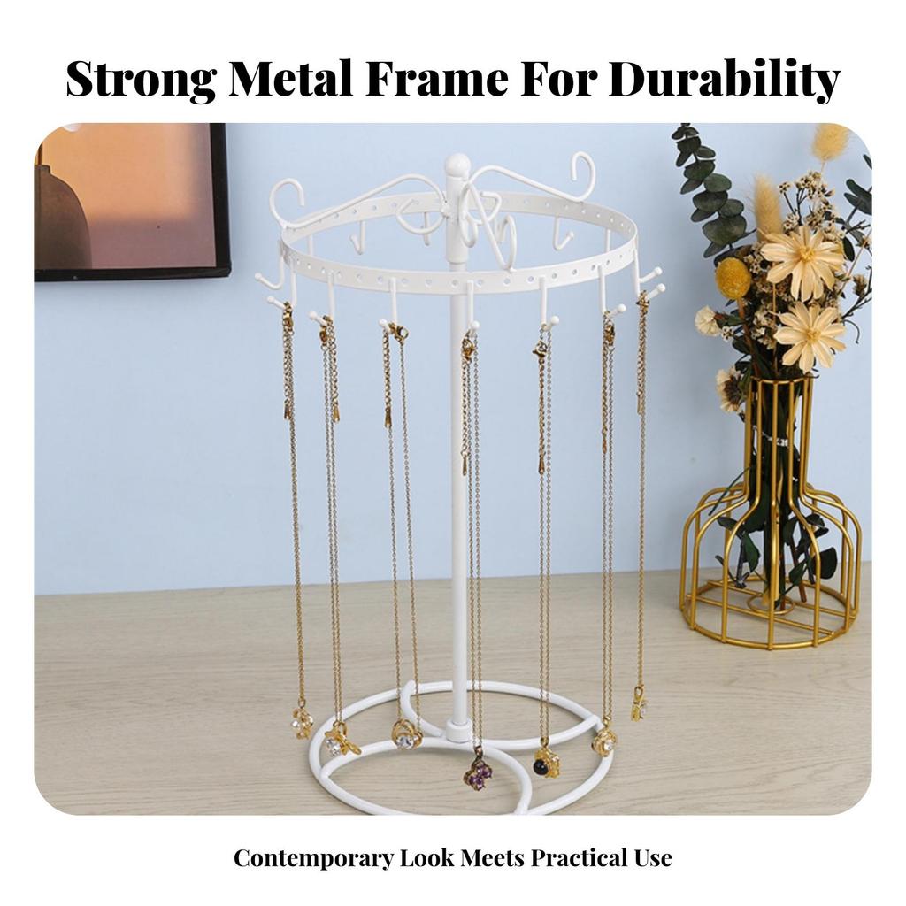 Rotating Necklace Holder Multi-Functional Jewelry Stand Easy to Install
