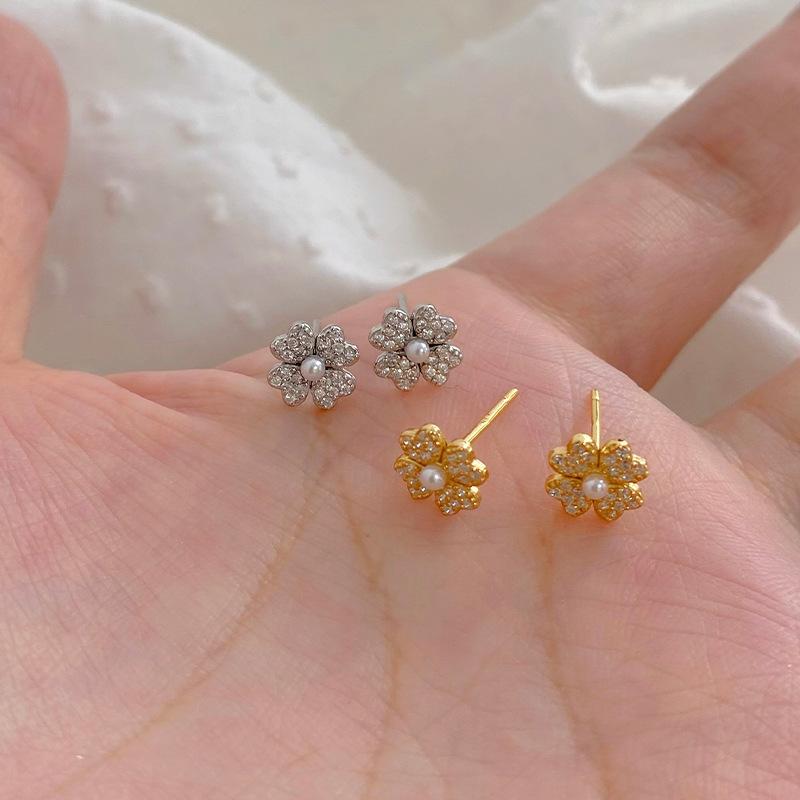 Серьги с цветочным жемчугом, легкие, роскошные, изысканные, усовершенствованные, маленькие, свежие, ежедневные серьги