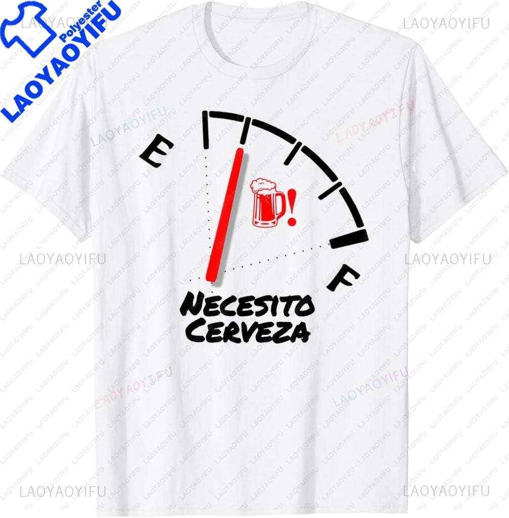 NECESITO Cerveza Funny Alcohol Beer Drinking Spanish ShortSleeve Unisex TShirt Graphic T Shirts Unisex Clothing Streetwear