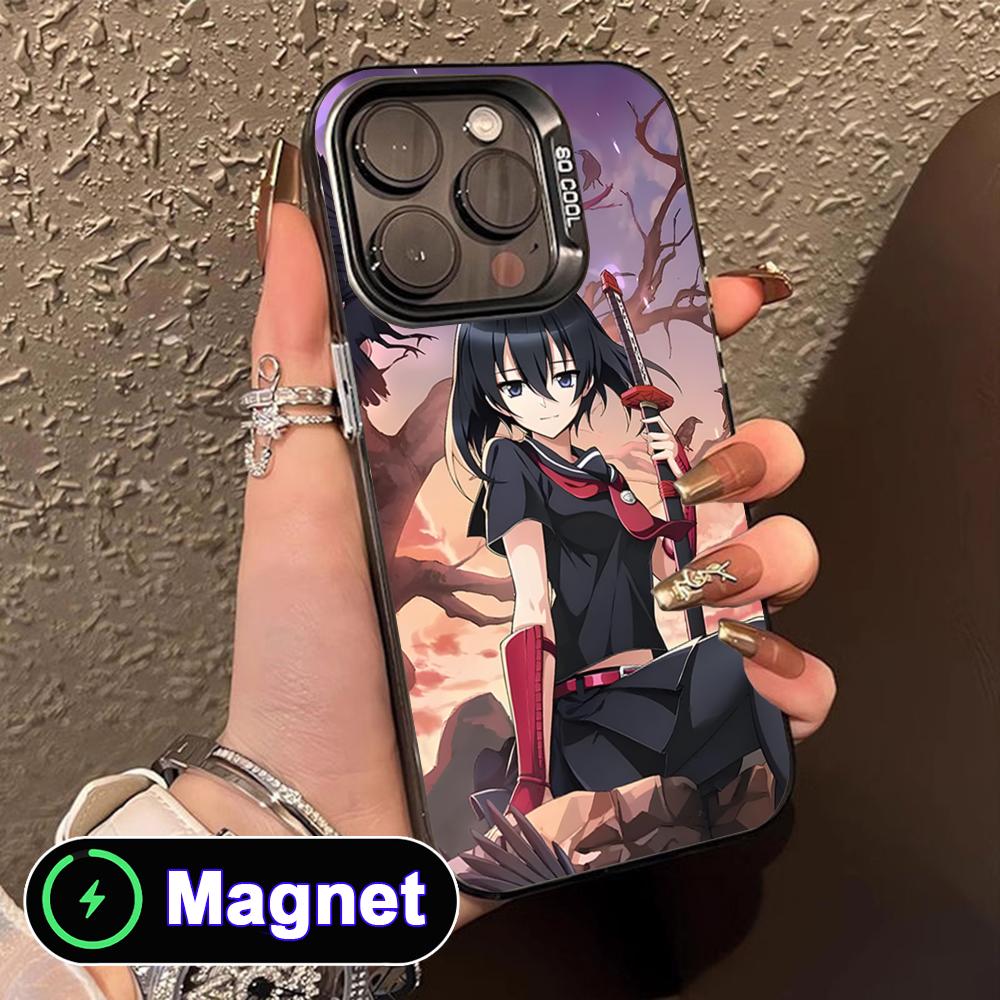 Akame Kurome Translucent MagSafe Mobile Phone Case for iPhone 17 16 15 14 13 12 11 Air Pro Max Plus Colorful Cover