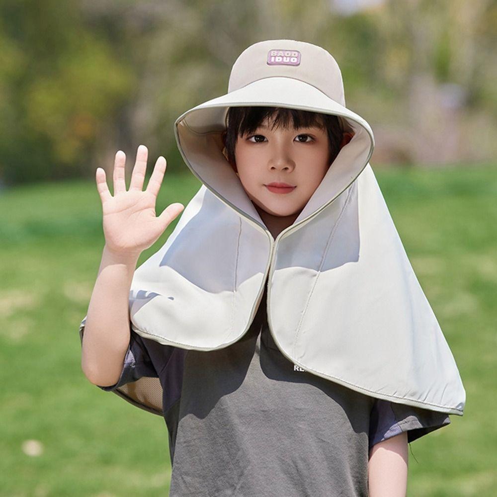Big Brim Baby Fisherman Hat Sun Protection Extended Shawl Sunscreen Hat Bucket Cap Neck Cover Children Beach Cap Outdoor