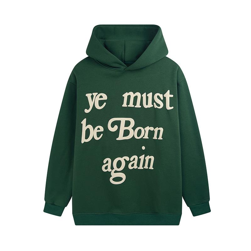 Cross-border trendy brand high street kanye Kanye same rebirth foam letter hooded sweater men's and women's bf hoodie jacket