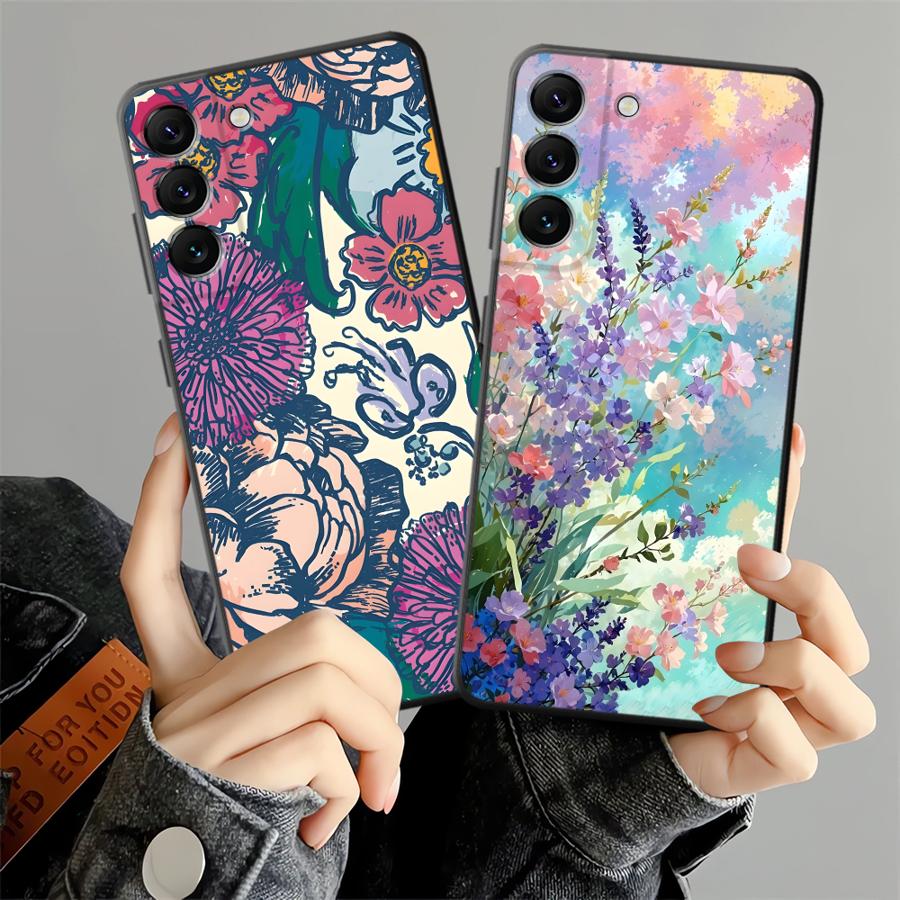 Мультяшный цветочный чехол для Samsung Galaxy A25 A16 A06 A53 A17 A05 A52 A36 A23 A73 A51 A37 A55 A57 A15 Чехол для телефона A41 A50 A13 A70