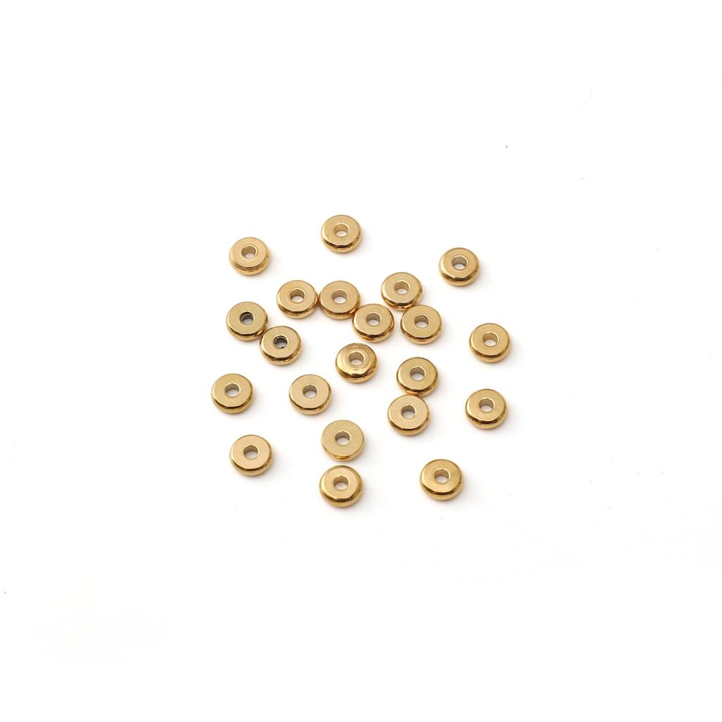 5-100 шт. Плоские круглые бусины-разделители из нержавеющей стали для изготовления браслетов, ожерелий и других ювелирных изделий своими руками