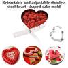 Cake Molds Heart Shaped Stainless Steel Adjustable Retractable Mousse Ring Heart Chocolate Mold Bakery Accessories(7.8-15.7Inch)