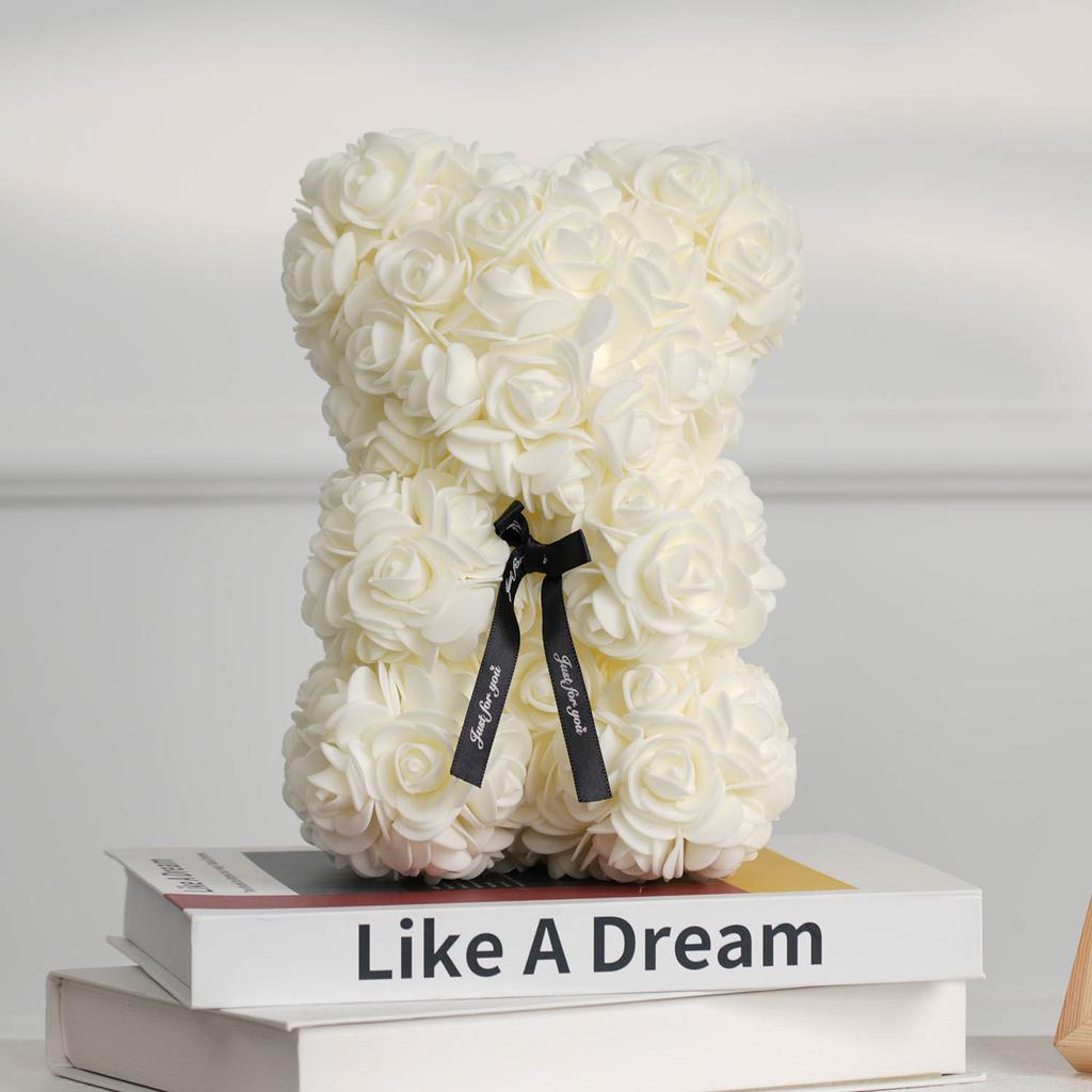 1PC Artificial Flower Eternal Rose Teddy Bear Mother's Day Birthday Valentine's Day Anniversary Gift Home Decoration