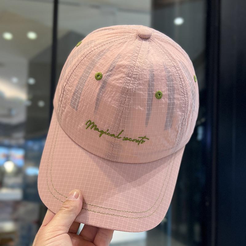 New quick-drying thin baseball cap men's and women's fashion plaid big head circumference sun hat outdoor travel cap
