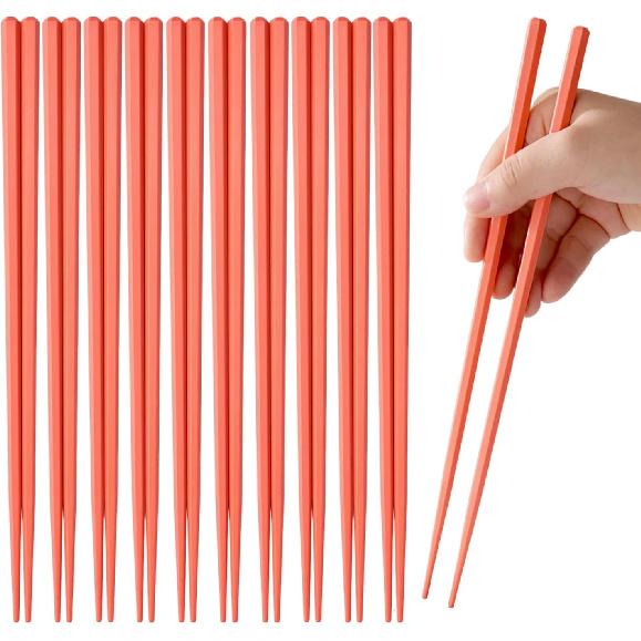 10 Pairs Fiberglass Chopsticks Non-Slip Tips, Dishwasher Safe & Reble Japanese Korean Chopsticks for Sushi Ramen, 9.63 inch/24.5cm Chop Sticks for