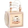 LabelLabel Activity Cube Wooden Toy Looping M Baby 1st 2nd Gift Girls Wooden Toy Educational Toy (Latte)