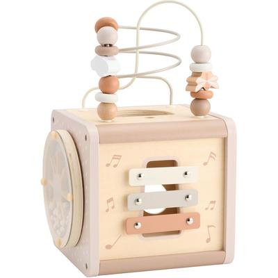 LabelLabel Activity Cube Деревянная игрушка Looping M Baby 1st 2nd Gift Girls Деревянная игрушка Обучающая игрушка (Латте)