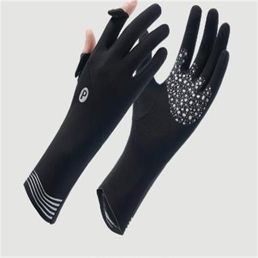 Women Long Sun Protection Gloves, UPF 50+ Ice Silk Gloves with Flip Touchscreen Fingers, Anti-Slip Grip, UV Protection for Driving, Cycling, Outdoor