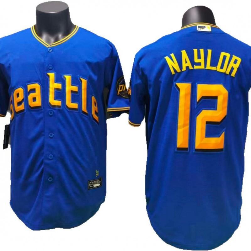 Embroidered Seattle Mariners 12 Naylor Baseball Jersey Unisex Sportswear Premium Quality