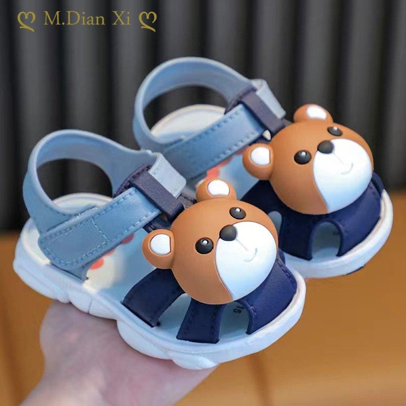 Baby Summer 3D Rabbit Bear Boys Girl's Sandals Kids Cartoon PVC Non Slip Sandals Children Soft Bottom Hook Loop Kids Beach Shoes