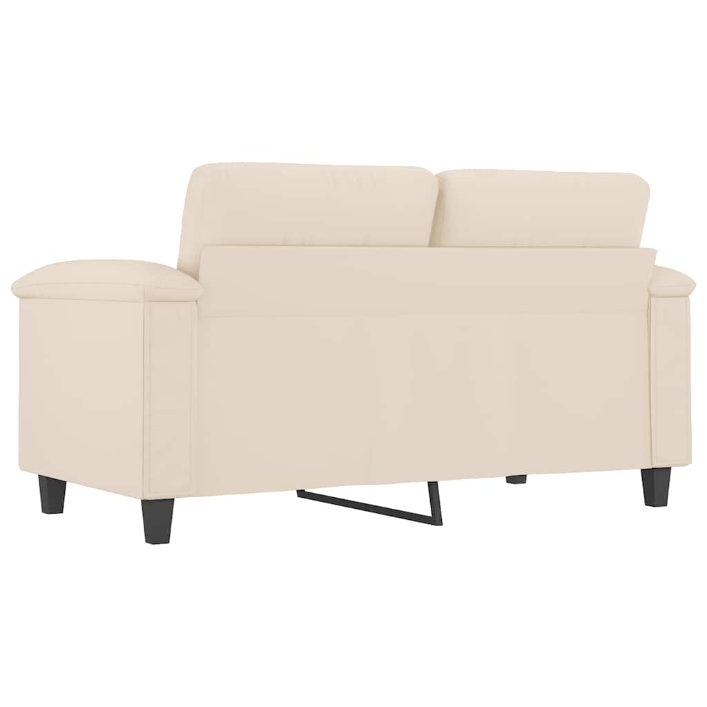 2 Seater Sofa Beige 120 cm Microfiber Fabric