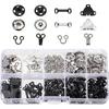 100Pcs Sewing Hooks And Eyes Set Sew-on Snap Buttons DIY Clothing Button Sewing Closures Snaps Kit for Clothes Bags Sewing Craft