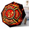 Fire Department Courage Outdoor Automatic Umbrella Retractable Design with 8-Rib Durability Lightweight Perfect Gift for Friends Family