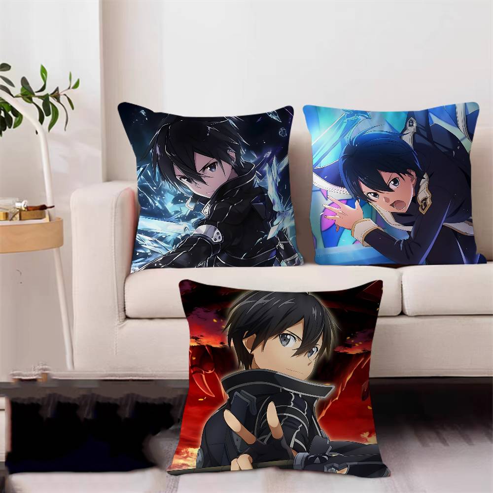 Аниме САО К-Киригая-Кадзуто Персонализированная Картинка Текст Домашние Декоративные Подушки Бытовые Подарки 45х45см