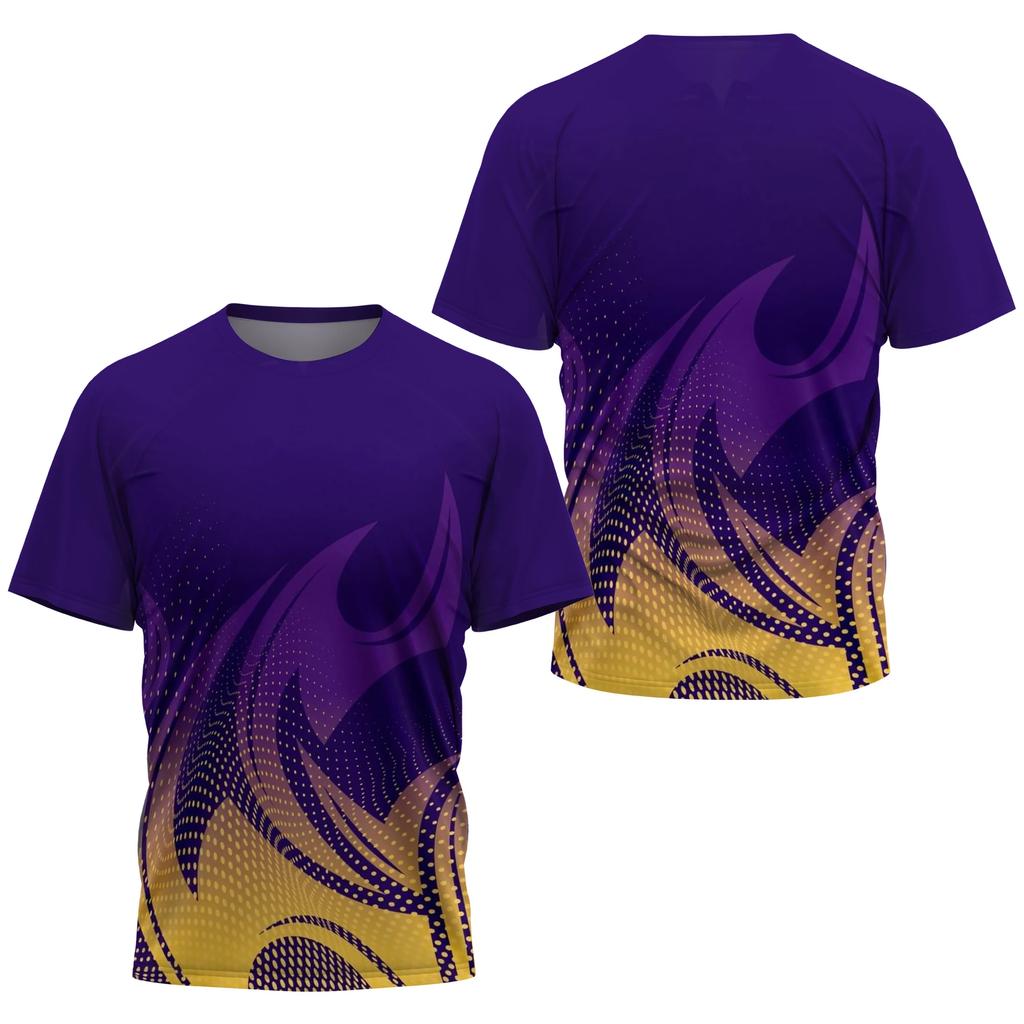 Fashionable Gradient Striped Printed T-shirt Men's Badminton and Table Tennis Training Suit Summer Casual Sports Fitness Short Sleeved Tops