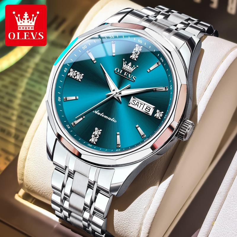 OLEVS Original Automatic Watches for Man High-end Luxury Sapphire Crystal Mirror Import Mechanical Movement Men's Business Watch