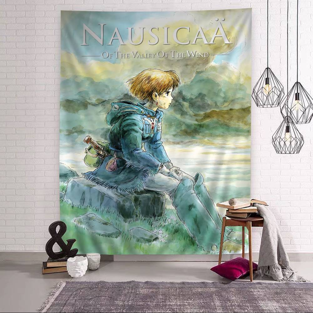 1PC Nausicaa Of The Valley Of The Wind Tapestry Art Printing Japanese Wall Tapestry Anime Wall Hanging Home Decor