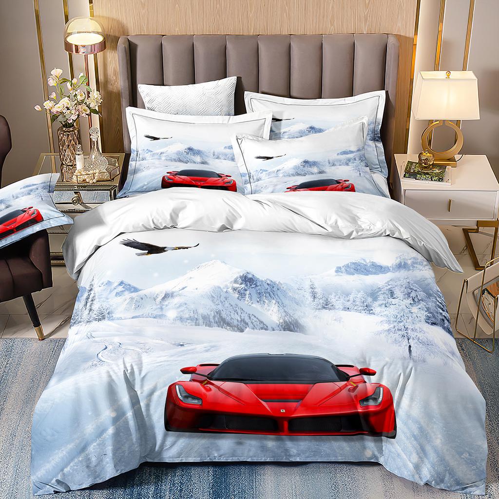 Sports Car Bedding 3D Digital Printing Two-Piece Quilt Set Three-Piece Home Textile