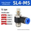 SL Adjustable Pneumatic Quick Connector Throttle & Speed Control Valve for Air Hose (Sizes: 4/6/8/10/12)