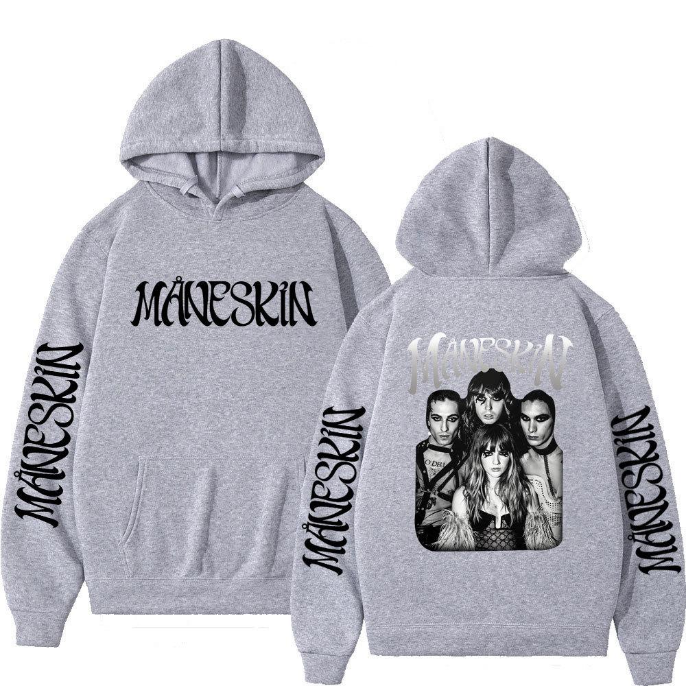 Итальянская рок-группа Maneskin Худи Свитшоты с графическим принтом певца для фанатов Повседневные с длинным рукавом Мужская/Женская одежда Худи