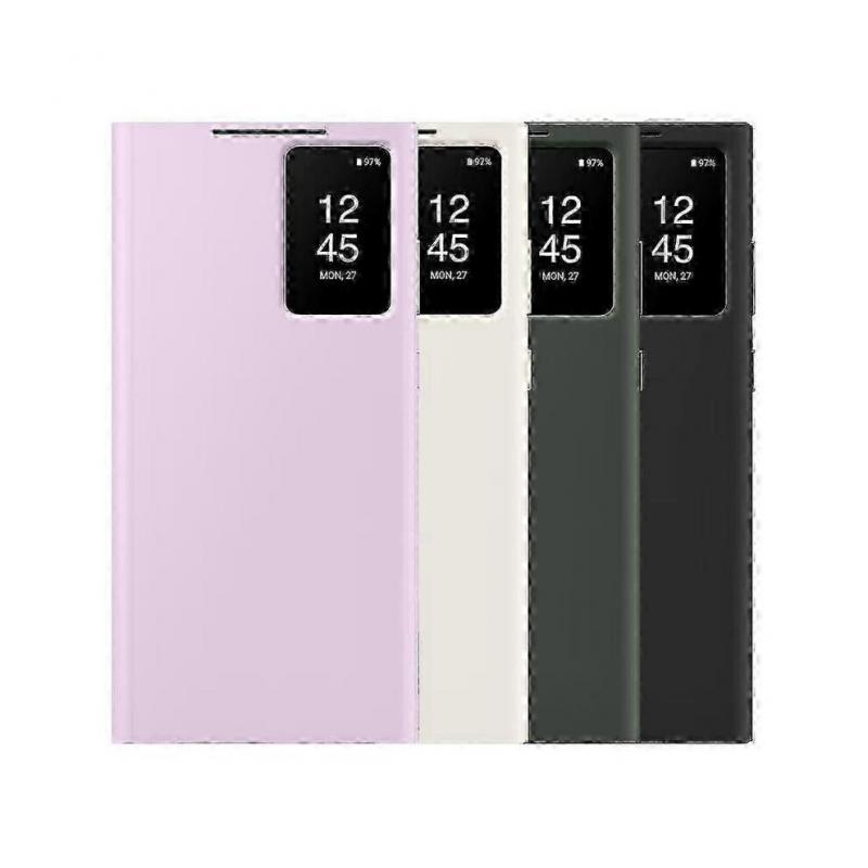 Оригинальный чехол-книжка Samsung Smart View Wallet для Samsung Galaxy S23 Ultra SM-S918B S-View Чехол для телефона Обложкачерный SZRH A-S