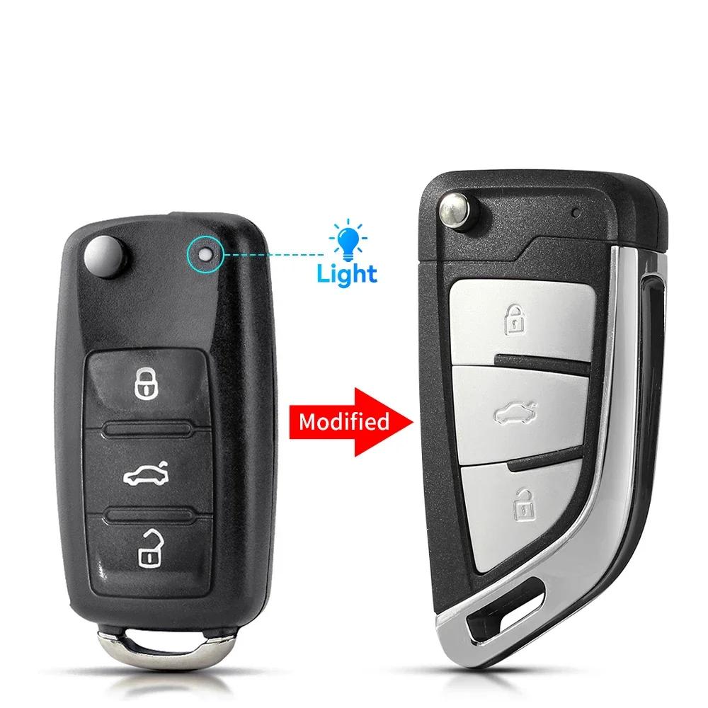 Чехол-брелок для ключа автомобиля для Vw B5 для Volkswagen Beetle Caddy Passat Golf Jetta Polo Scirocco Tiguan Touran Skoda Seat Корпус