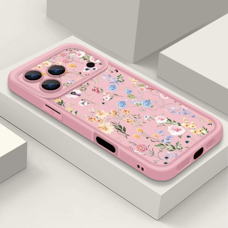 Противоударный мягкий силиконовый чехол из ТПУ Funda для iPhone 17 Air 16e 16 15 14 Pro Max 13 17 Pro Max 17 Pro 17 Чехол с красочным узором из роз