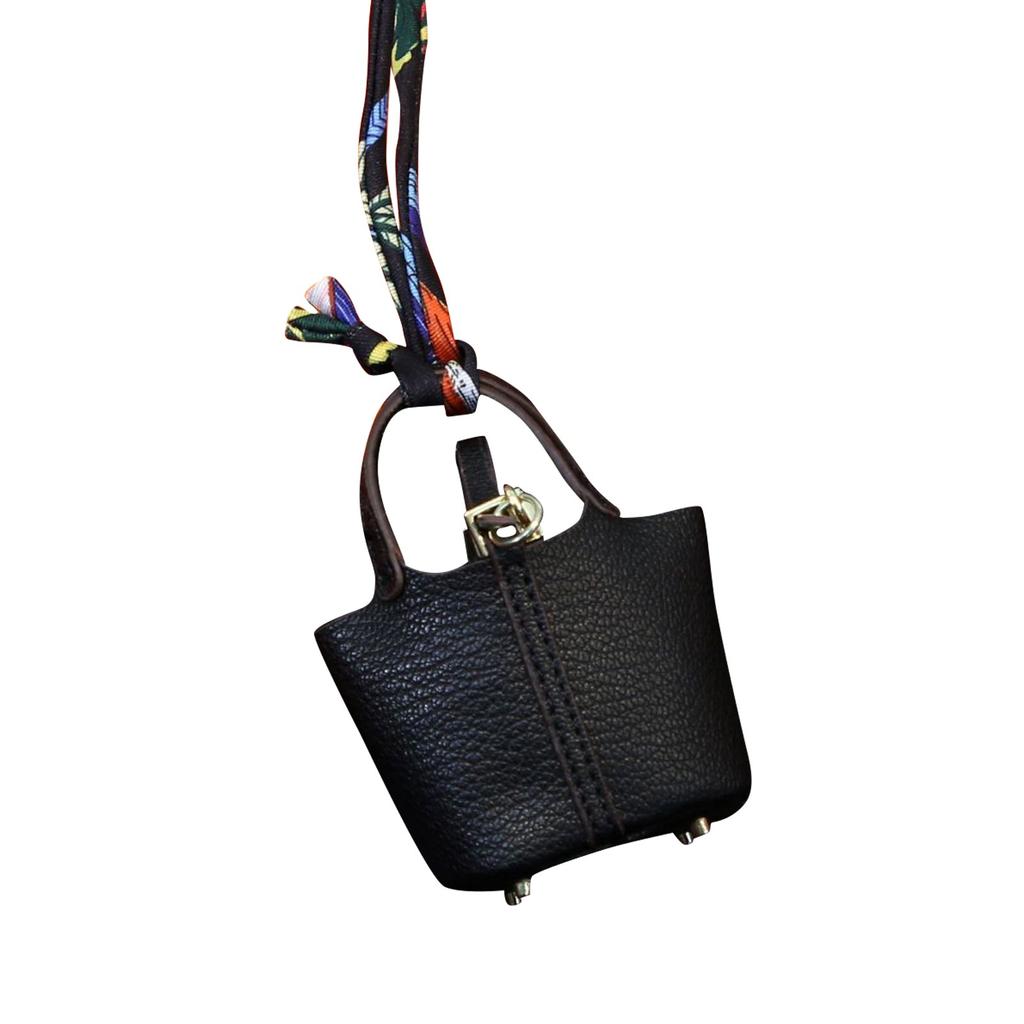 Милая подвеска в виде сумки-корзины, высококачественная кожаная подвеска-брелок для автомобиля, милая креативная подвеска