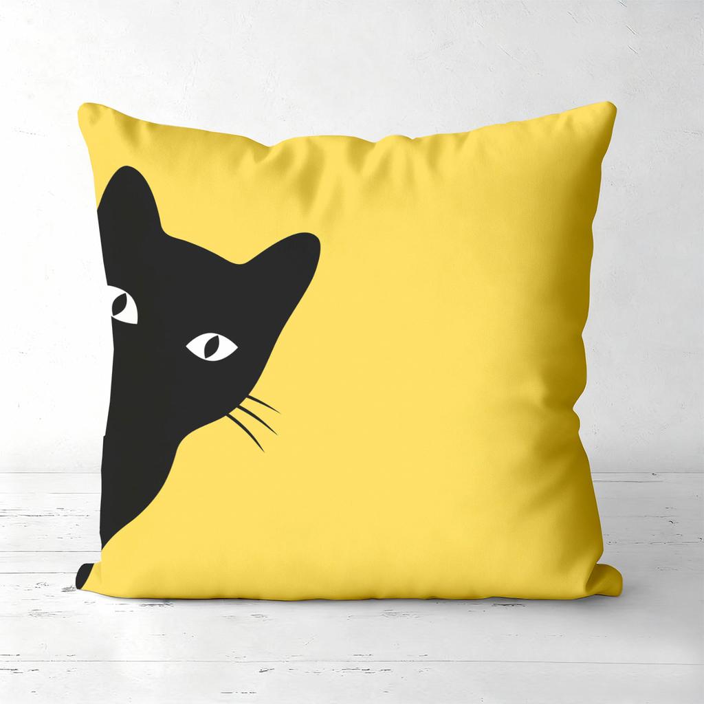 Cute Black Cat Patterned Cushion Covers for Home Polyester pillowcase, sofa decorative cushion cov Headboard Pillow