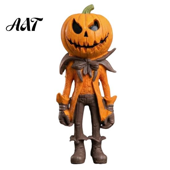 Halloween Pumpkin Man Figurine Figurine, Resin Figure, Classic Ghost Retro Face Desk Ornament Desktop for Home Tabletop Decoration Small Craft Window