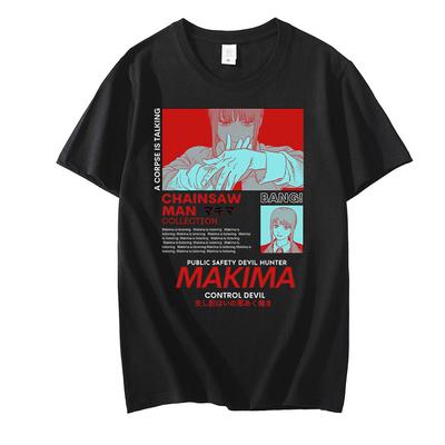 Человек-бензопила МАКсима Японское аниме Футболка Мужчины_Женщины Манга Графические футболки Топы Смешная мультяшная футболка Унисекс Хип-хоп Футболки Мужские – Купить по Низким Ценам В