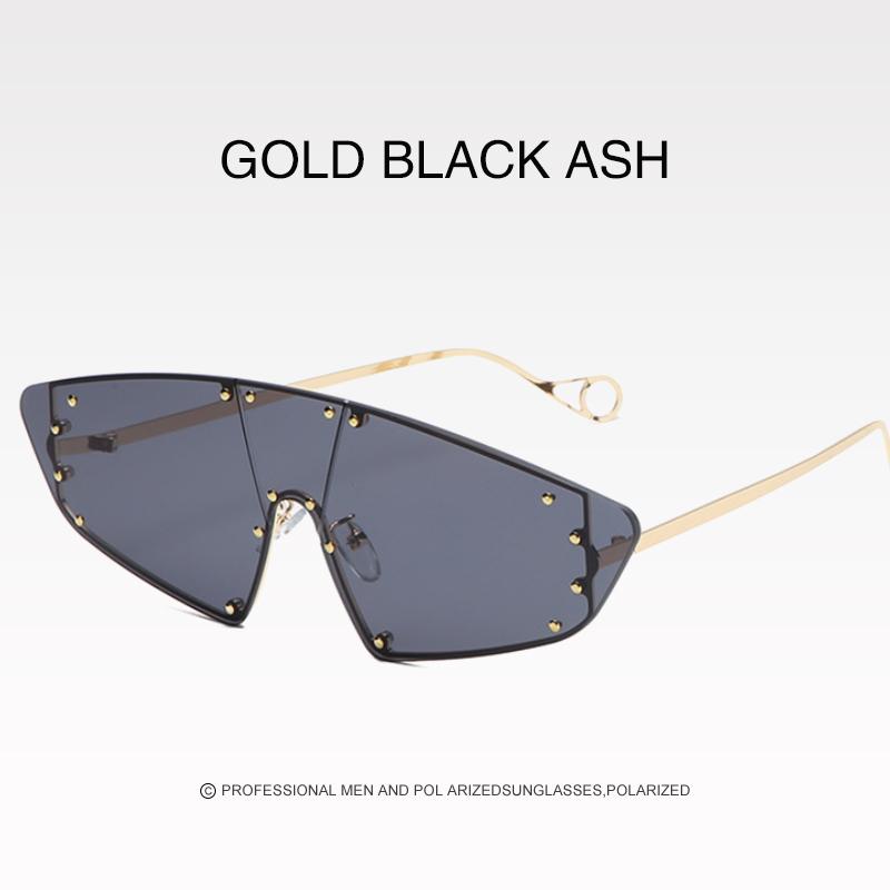 Новая технология защиты глаз Модные женские очки с нерегулярными зеркальными заклепками Винтажные солнцезащитные очки для женщин и мужчин UV400